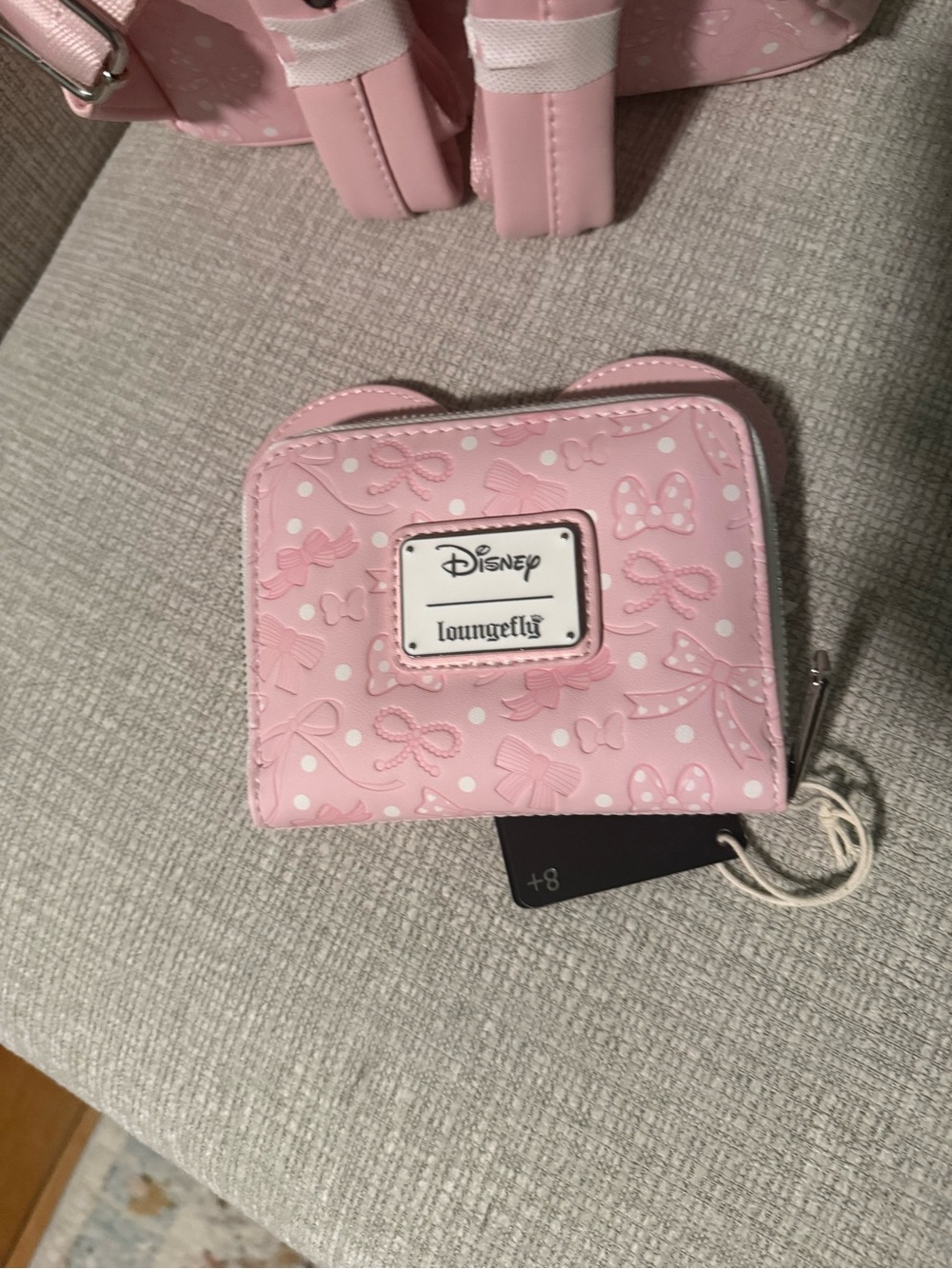 Loungefly Pink Minnie Ear Mini Backpack with Polka Dot Bow - Picture 5 of 5